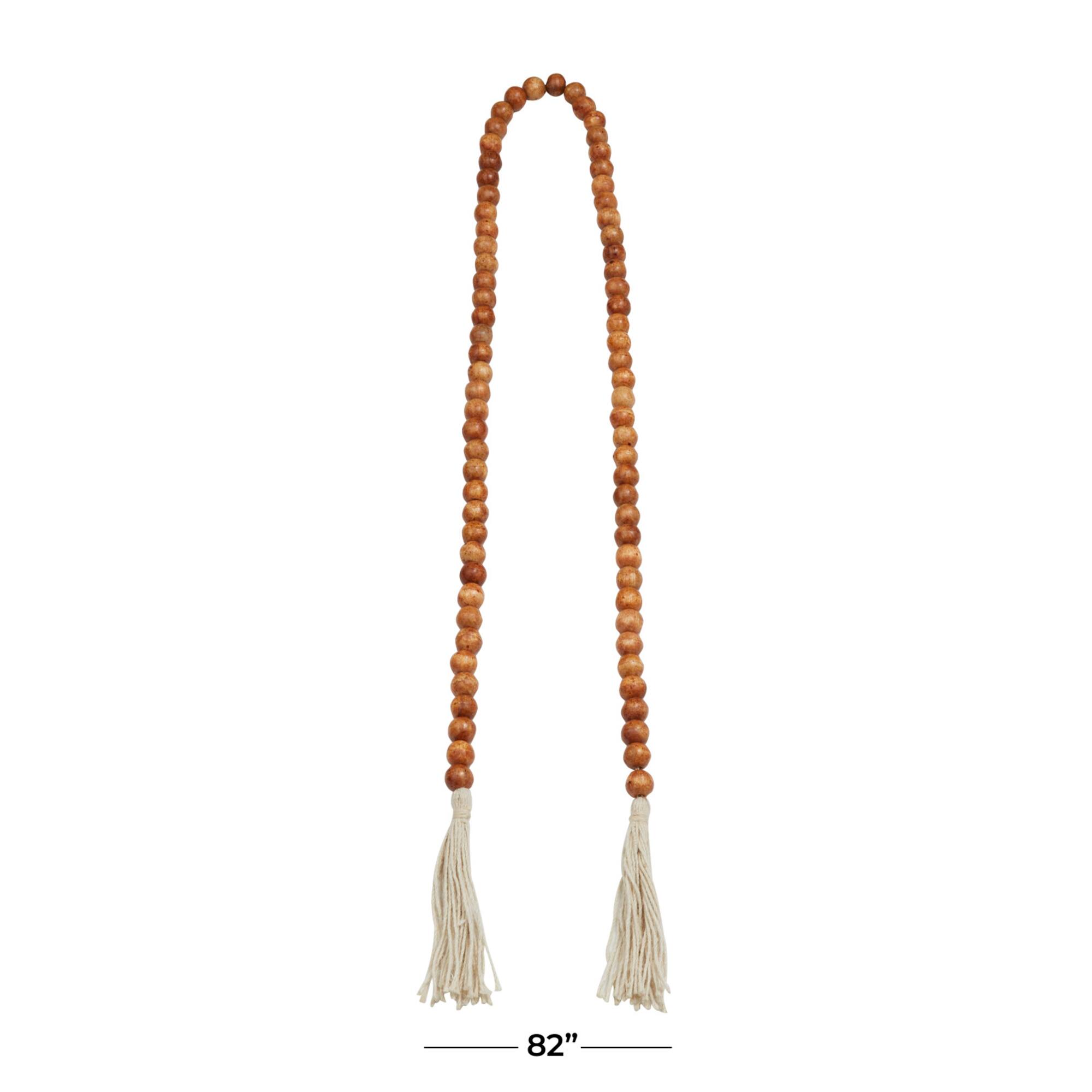 Brown Wood Bohemian Bead Garland 82" x 1" x 1"